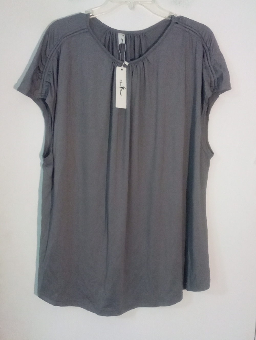 * Agnes Orinda Gray Flowy Blouse 4X Plus NWT